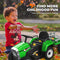 HOVER HEART Electric Tractor 12V Ride-On Toys with Trailer, Music, Manual Gear Shift and Remote Control (Green)